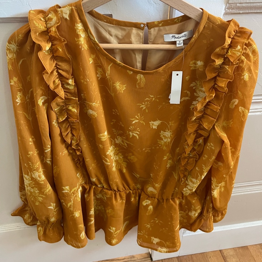 MADEWELL floral top blouse NWT!